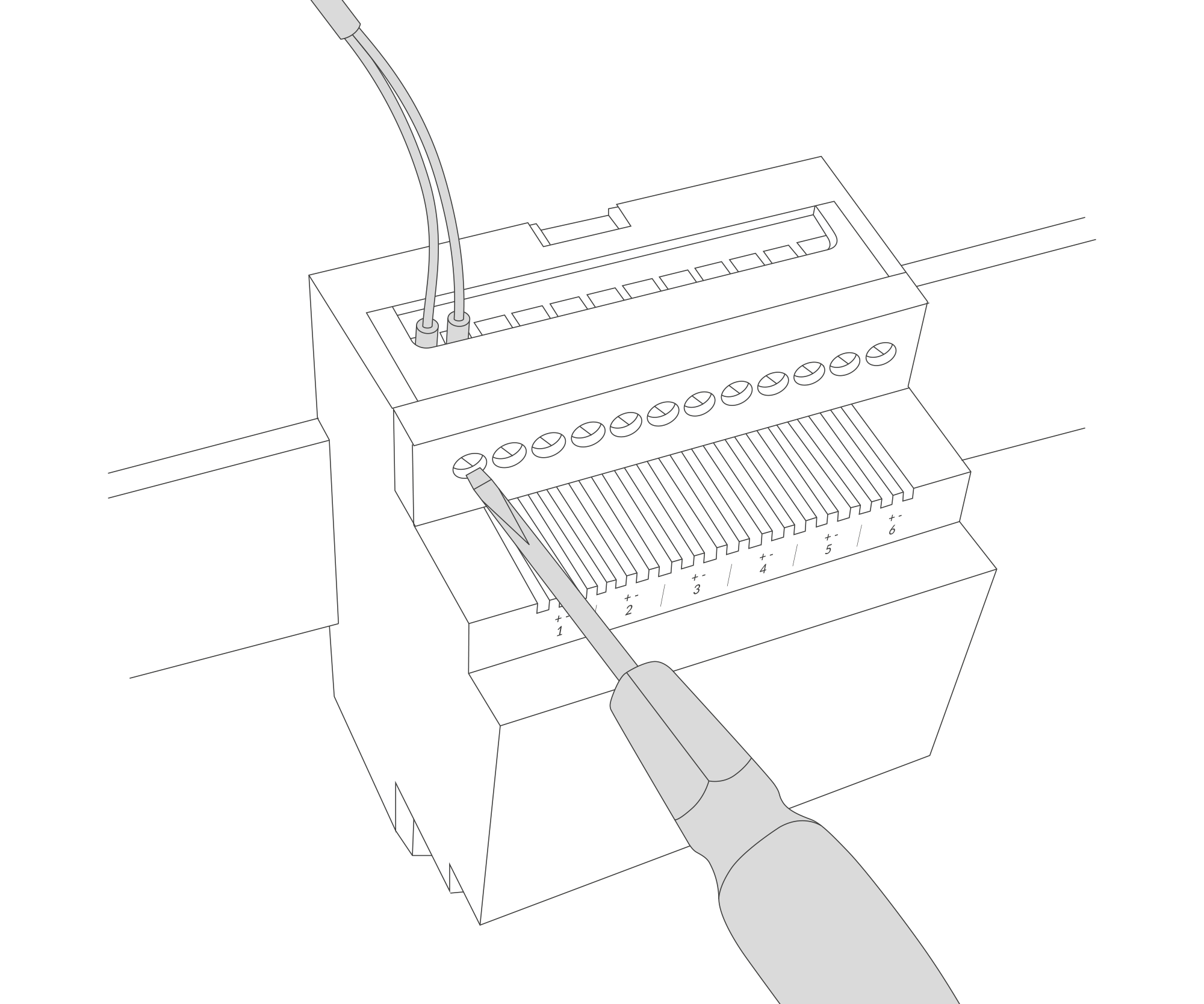 Connect the inputs to the individual channels of the device