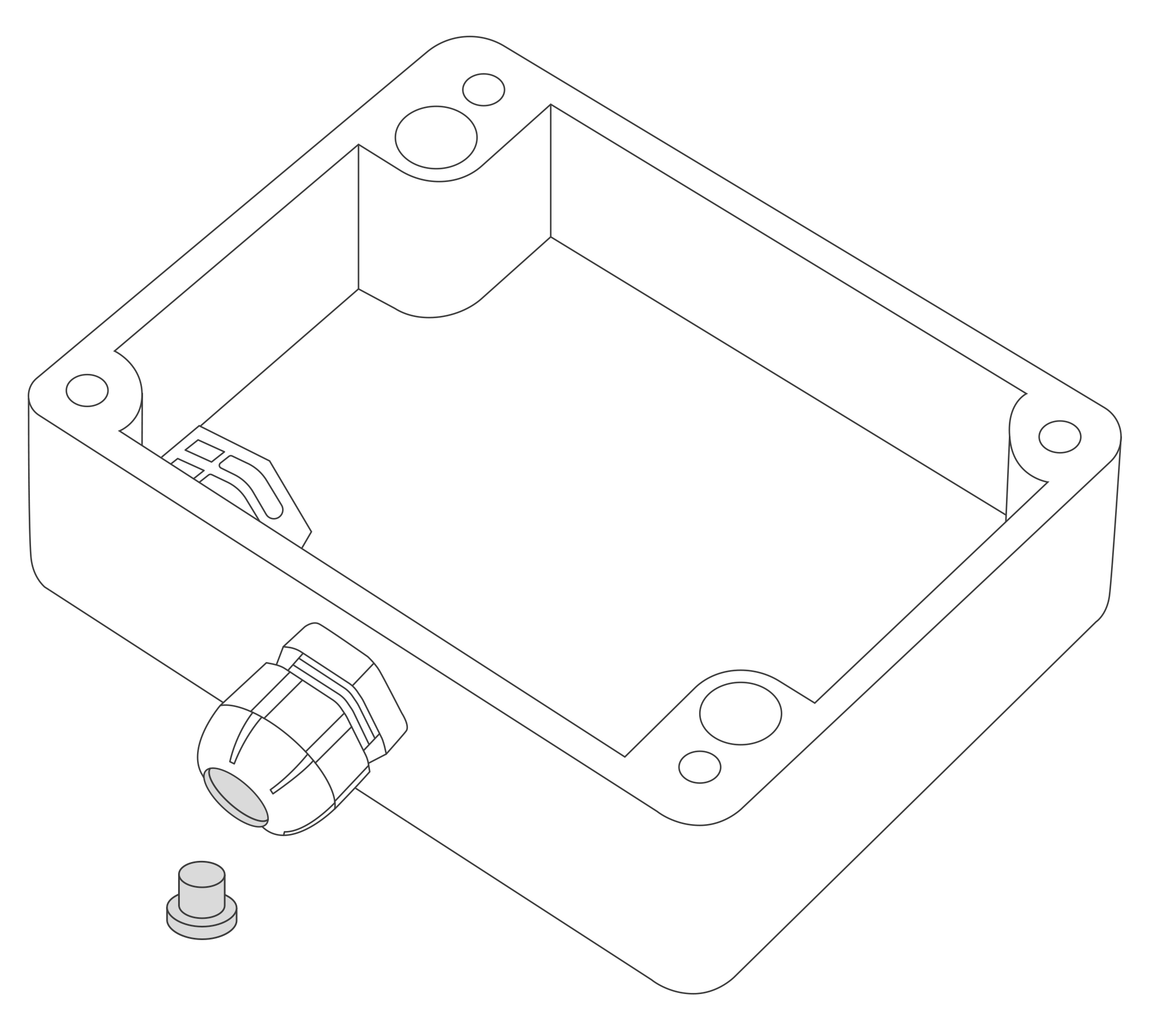 Device with removed top cover and PG7 cap marked