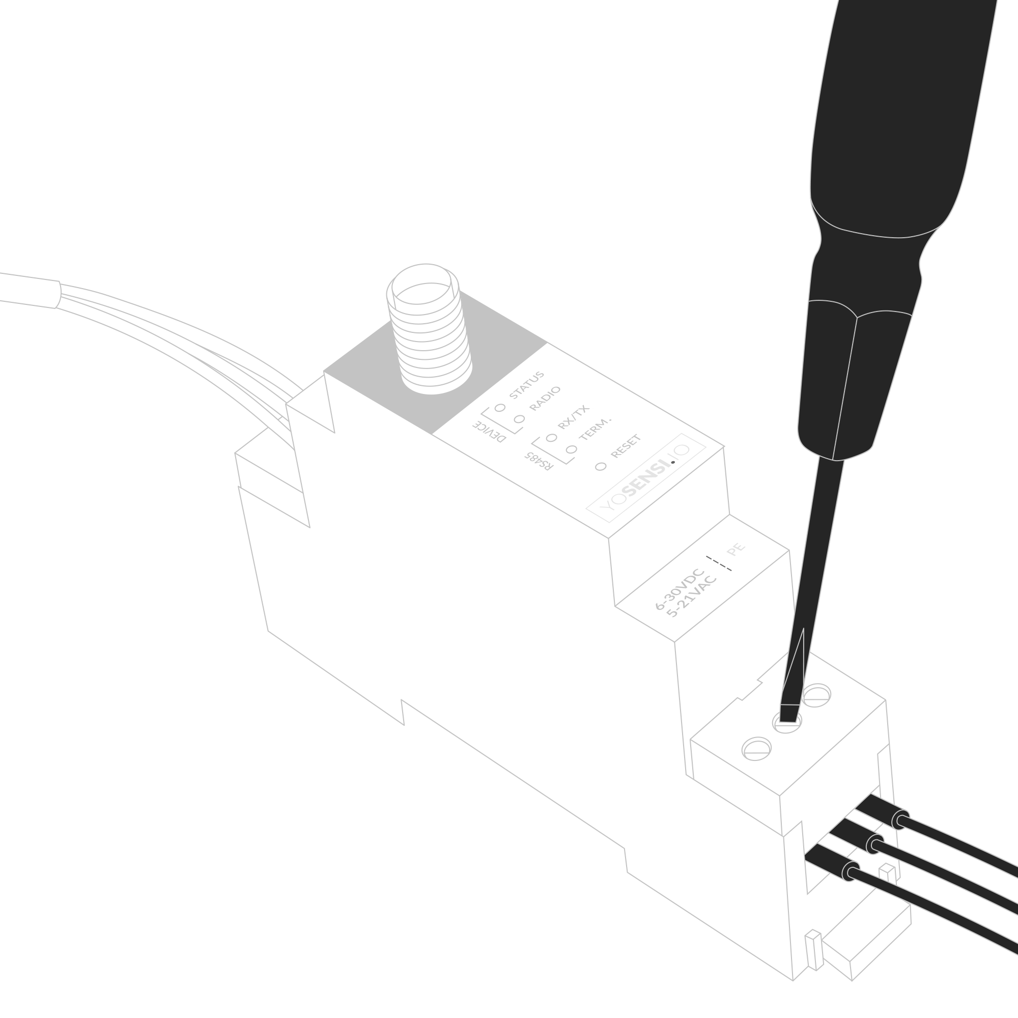 Connecting power supply to the device