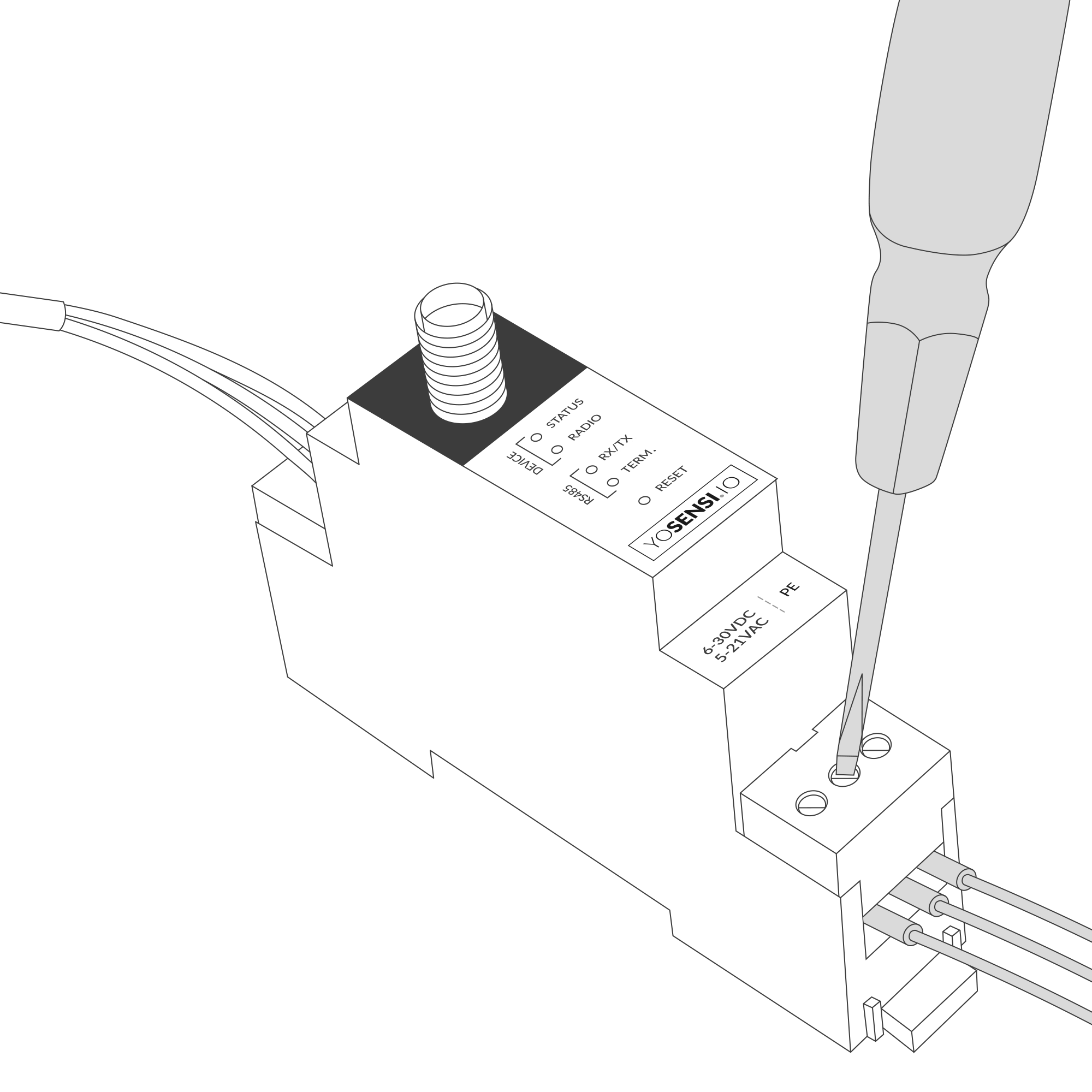 Connecting power supply to the device
