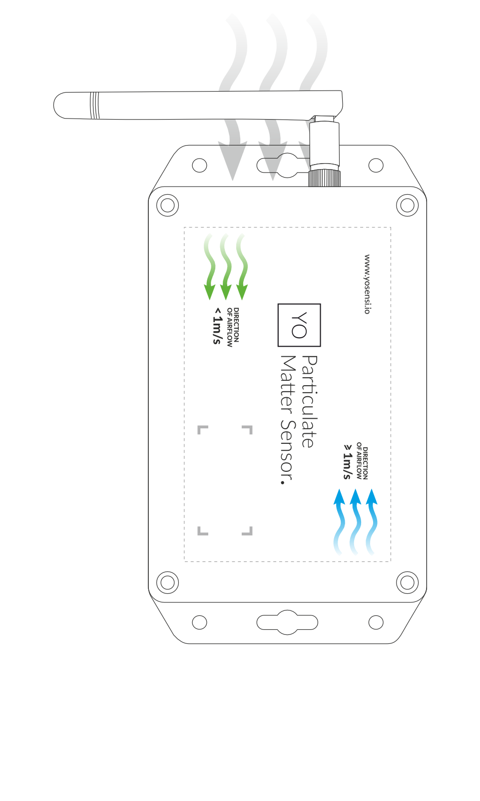Vertical Placement - Airflow more than 1 m/s