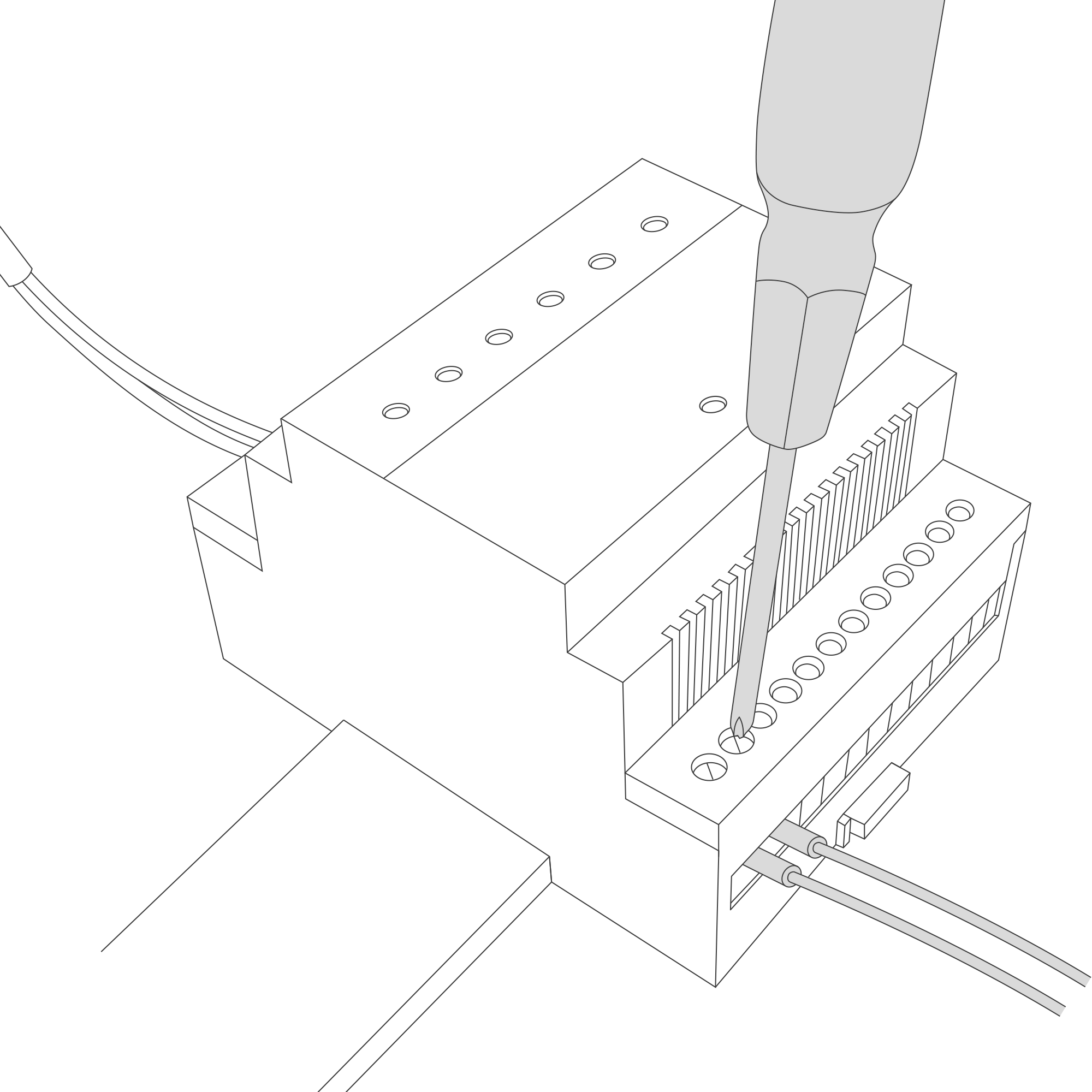 Input cable passing through the cable gland instructions