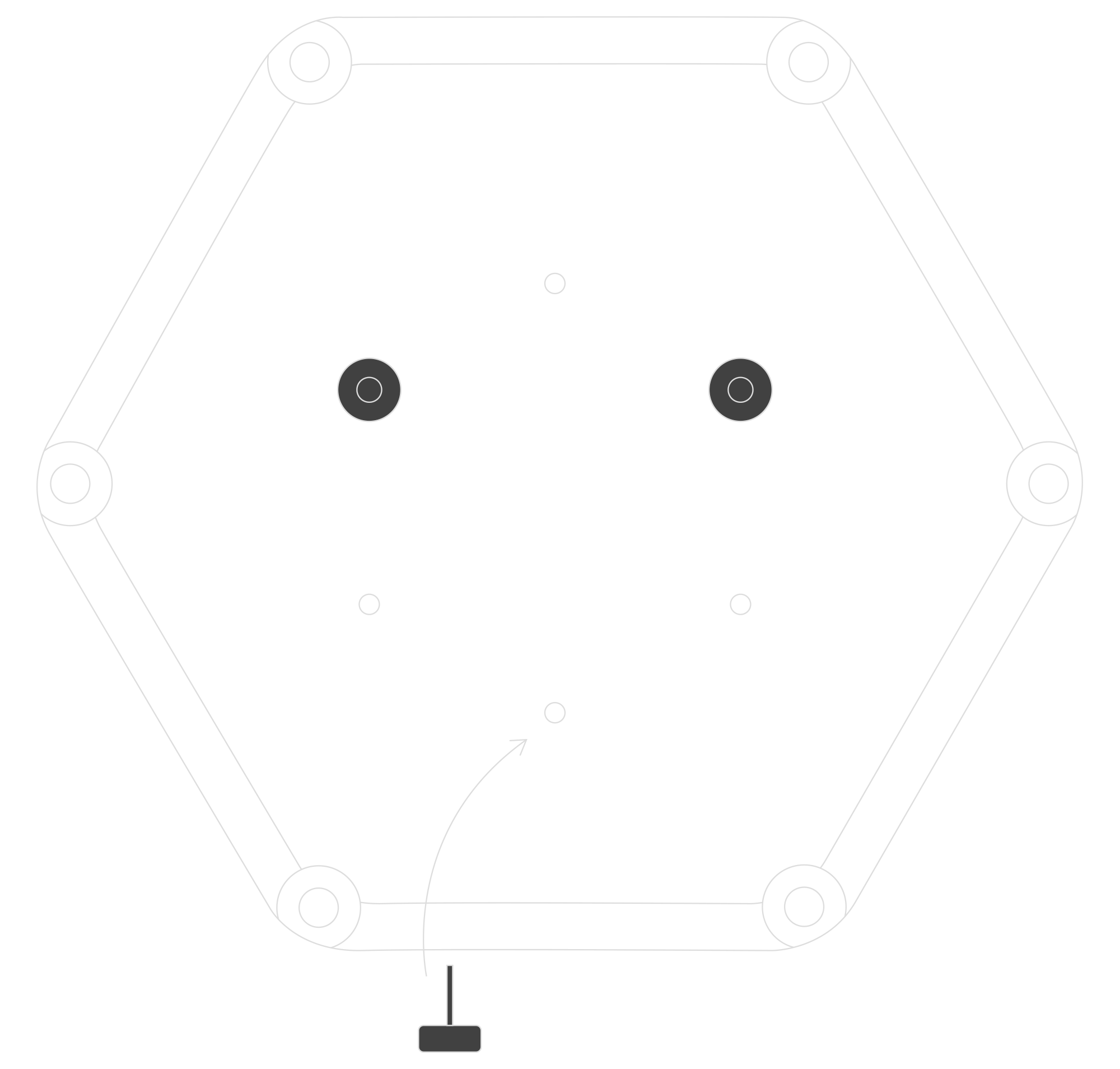 Screw the mounting nuts into the device for a wall installation