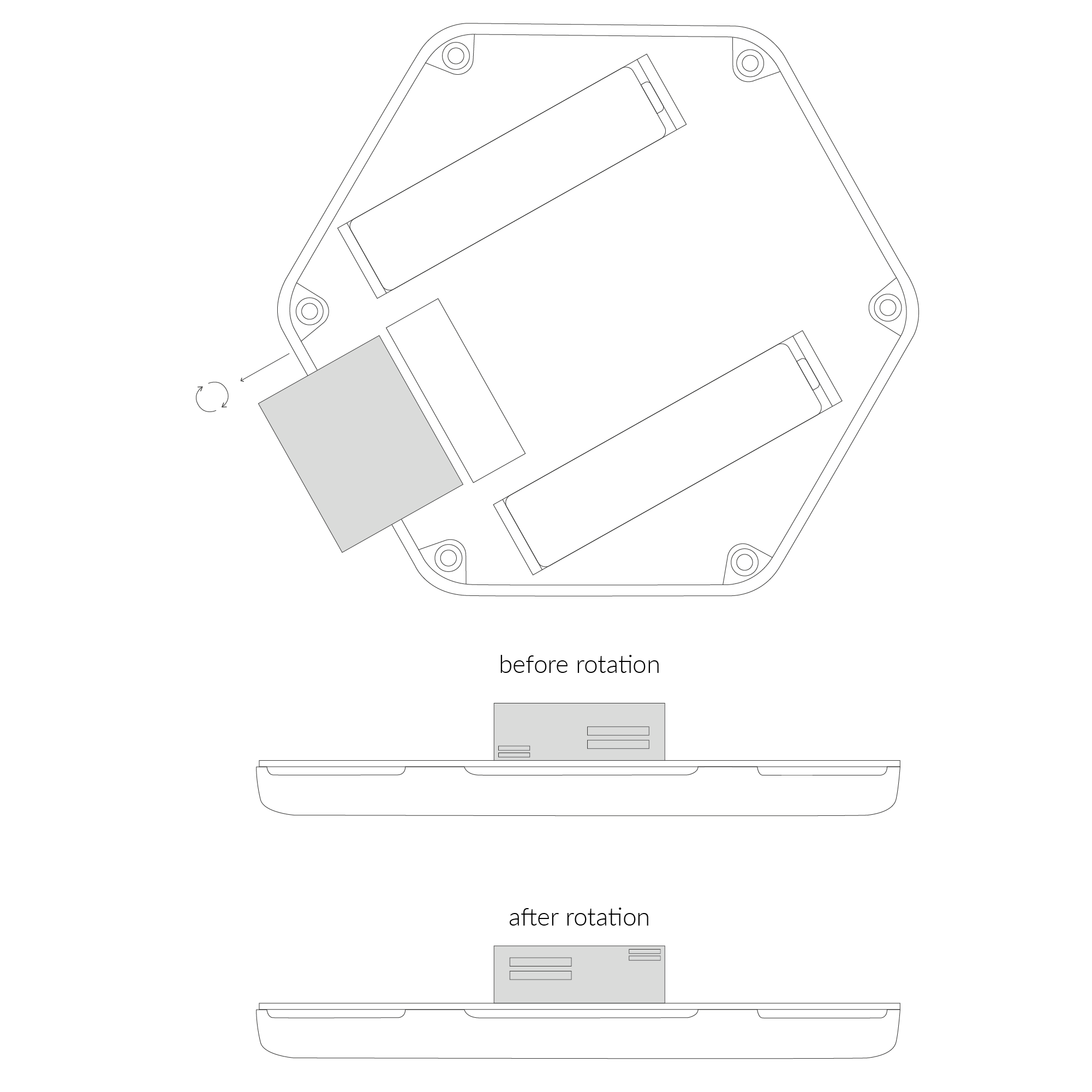 Rotating the PM sensor to prepare for a ceiling mount installation