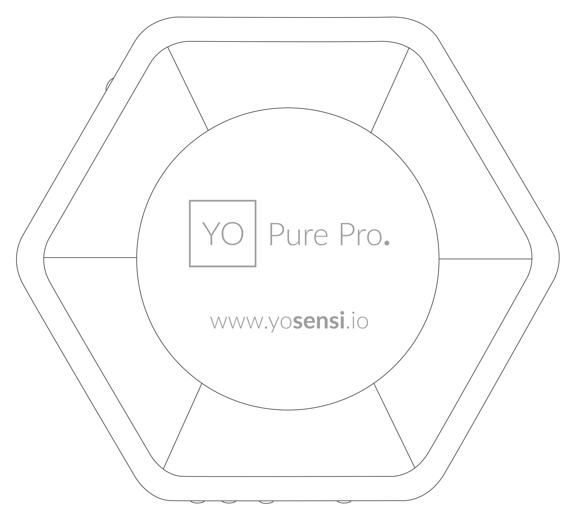 The final position of the device after properly mounting it on a wall