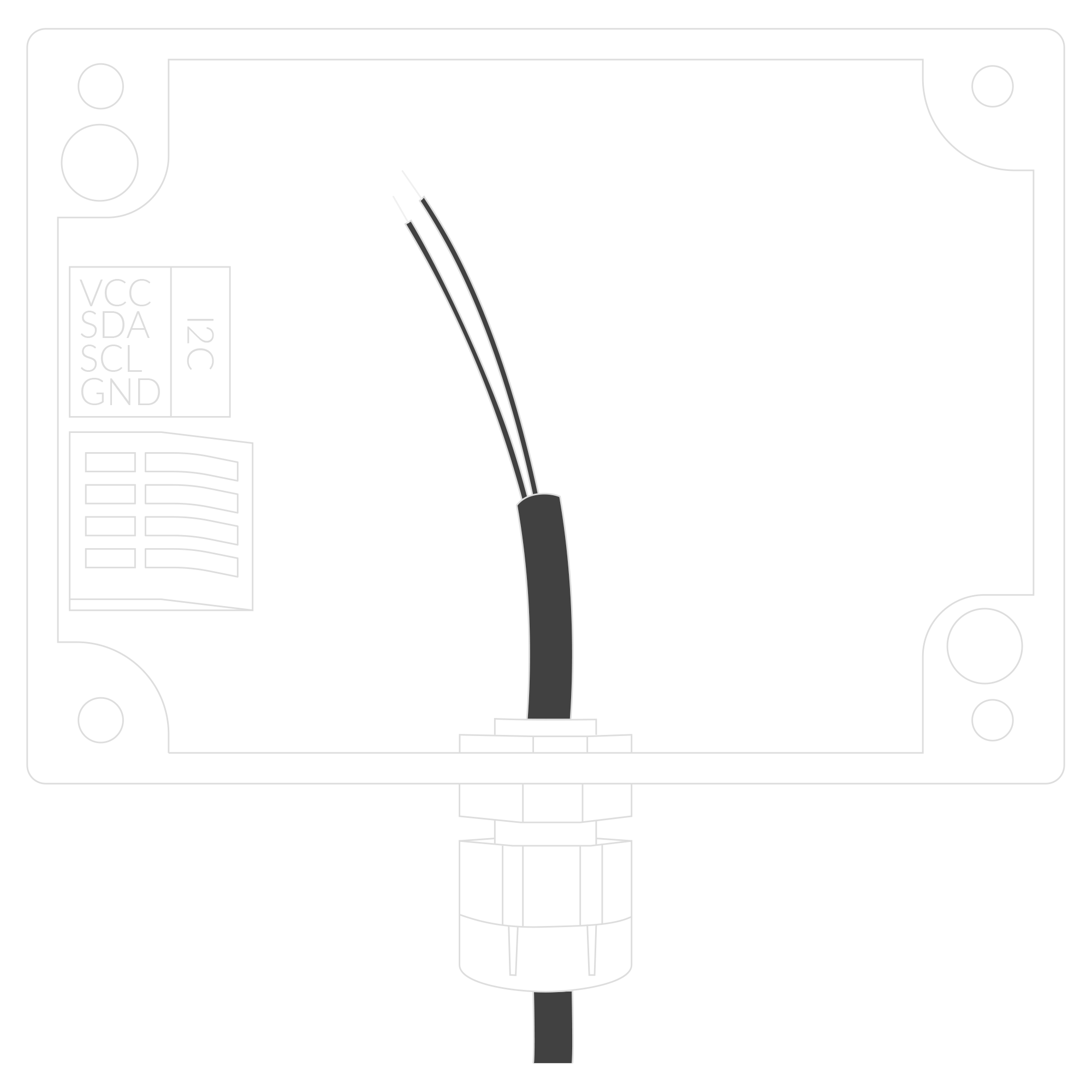 Input cable passing through the cable gland