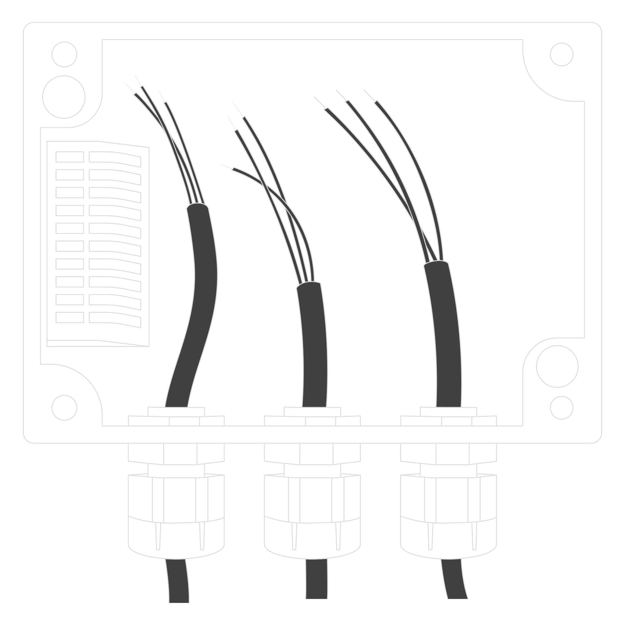 Input cable passing through the cable gland instructions