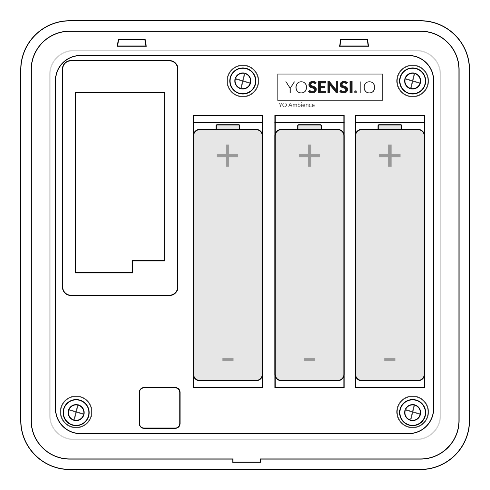 Device with placed batteries