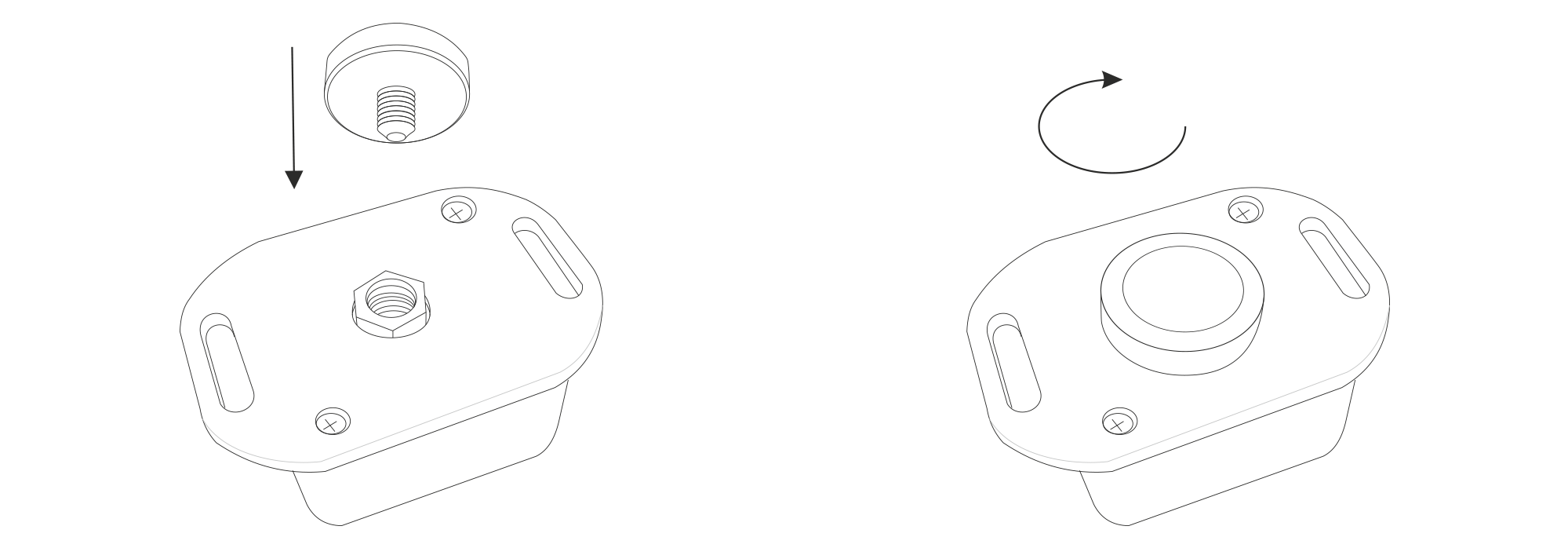 Magnet mounting view