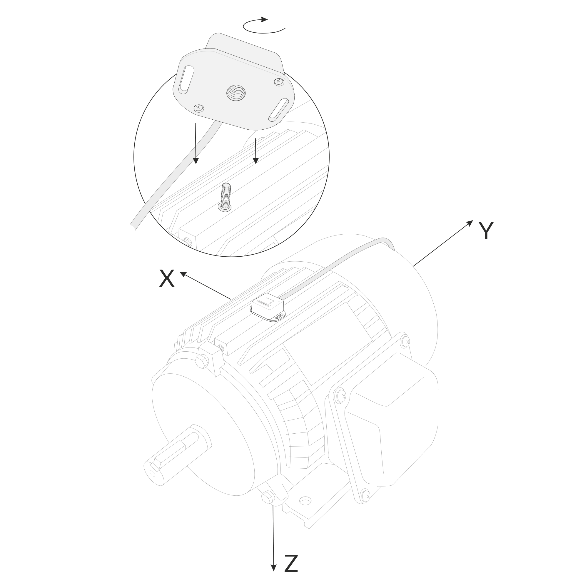 Internal thread mounting view