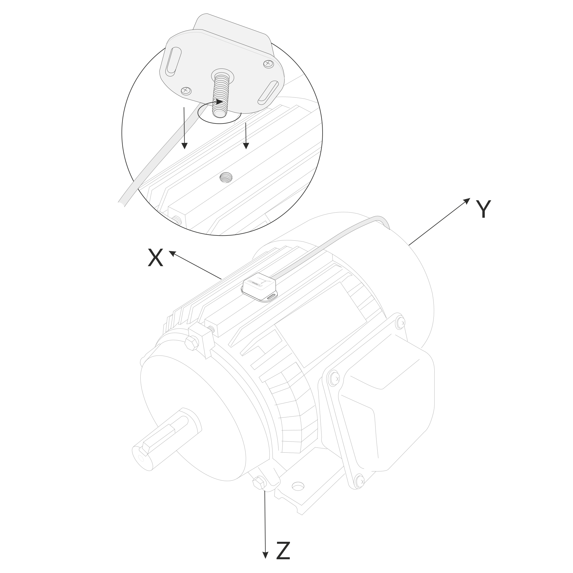 External thread mounting view